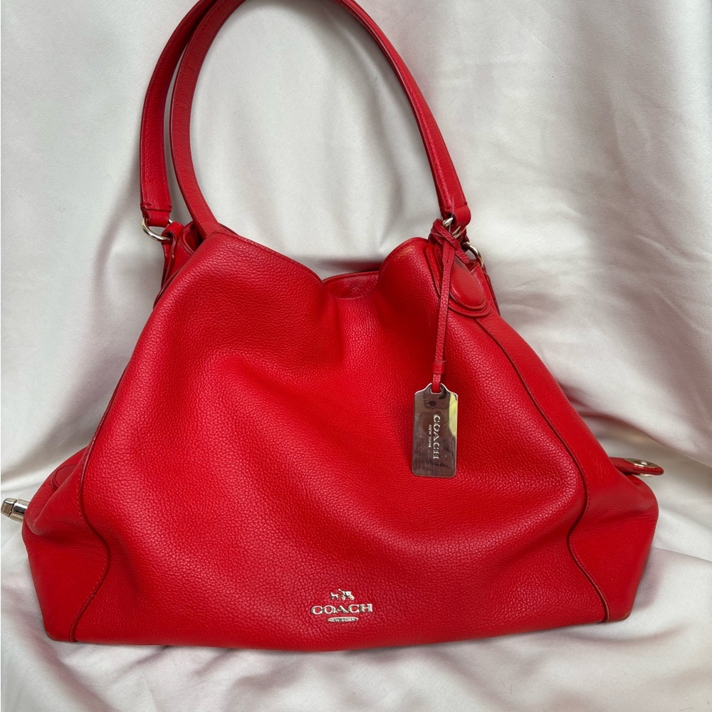 Coach Vibrant Red Leather Shoulder Bag